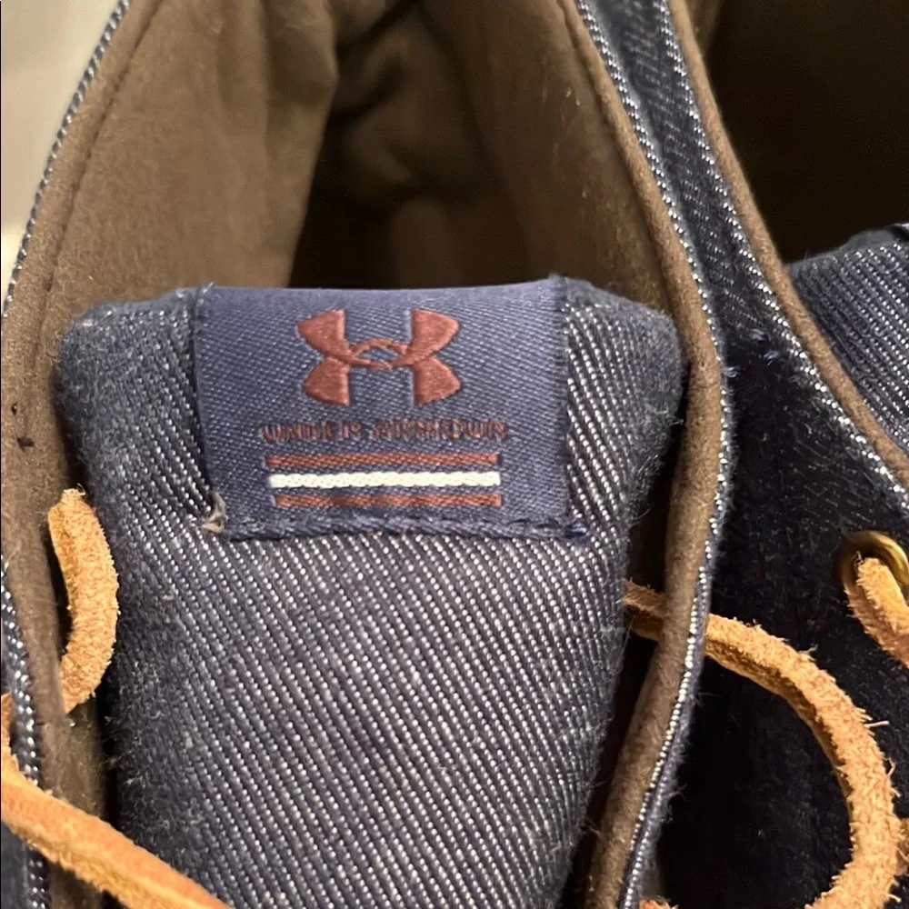 Under Armour Blue High Top Shoes with Brown Laces